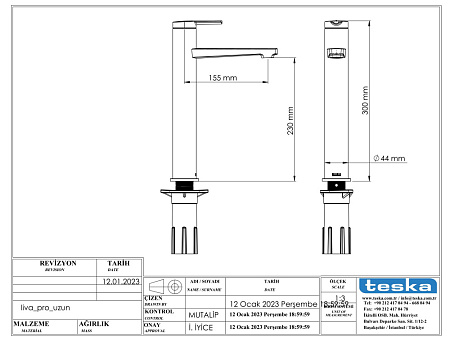 Смеситель для раковины Teska Liva Leo L E5427 золото