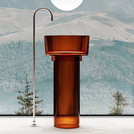 Раковина отдельностоящая прозрачная ABBER Kristall AT2702Opal коричневый