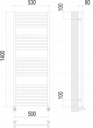 Полотенцесушитель водяной Terminus Тоскана П23 500х1400 хром