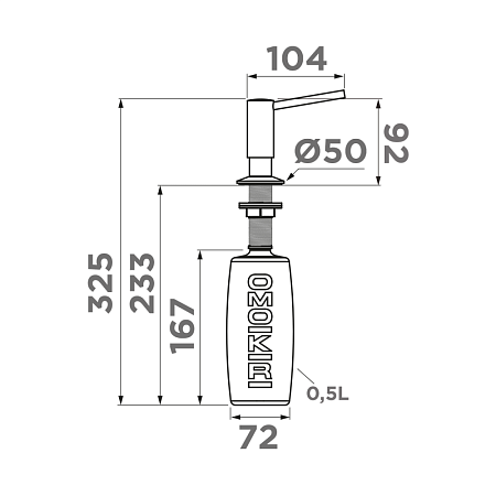Дозатор для моющего средства Omoikiri OM-02-TO toscana