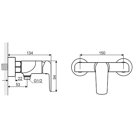 Смеситель для душа Excellent Clever ARAC.4108CR хром