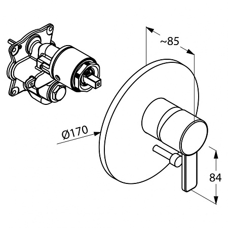 Смеситель Kludi Zenta 386500575 для ванны с душем, хром
