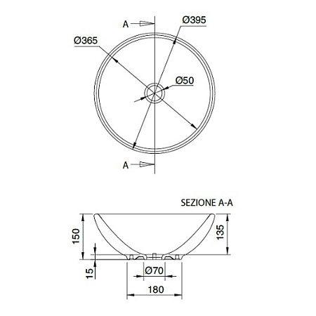 Раковина Scarabeo Thin-Line Sfera 8009 40 белый