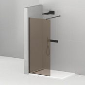 Душевая перегородка Cezares Liberta LIBERTA-L-1-90-BR-NERO 90 бронзовое стекло, черный