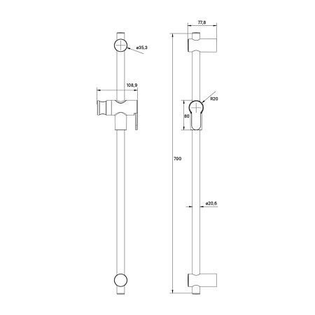 Душевая штанга IDDIS Ray RAY70B0i17 черный