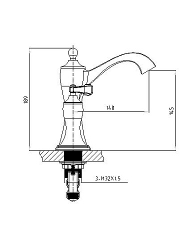 Смеситель Timo Unari 7511/04F для раковины, черный антик/золото