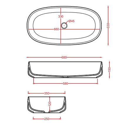 Раковина ArtCeram Cognac COL005 41;00 68 marrone matera