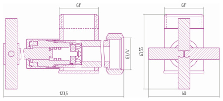 Вентиль Сунержа Водяные 00-1304-0134 угловой крест, хром 