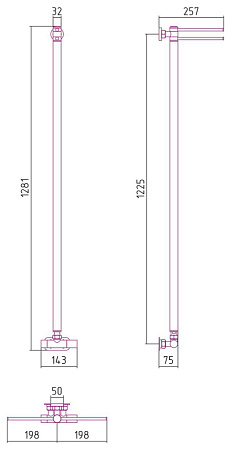 Полотенцесушитель водяной Сунержа Лайк EU50 12-0213-1200 1200x50 белый