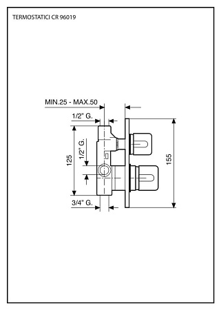 Смеситель Emmevi 96019CR для душа, хром