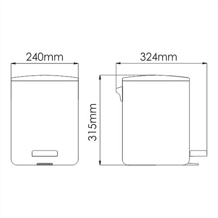 Ведро WasserKRAFT K-649 с педалью 9л, хром
