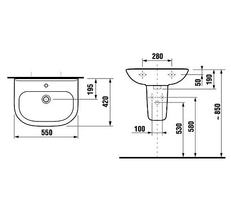 Раковина Jika Olymp 8106120001049 55x42x19 белый
