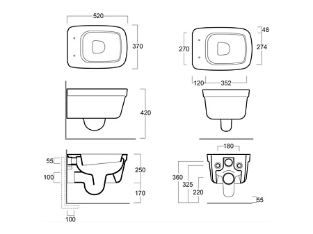 Унитаз подвесной Simas Evolution EVO 18/F85 bia