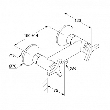 Смеситель Kludi Nova Fonte Deco 207100539 для душа, хром