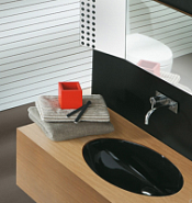 Раковина встраиваемая снизу Simas LFTSpazio LFT 74 nero 66x39x24 без отверстия под смеситель, черный