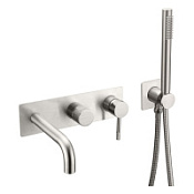 Смеситель Boheme Uno 464-3-NB для ванны с душем, никель брашированный