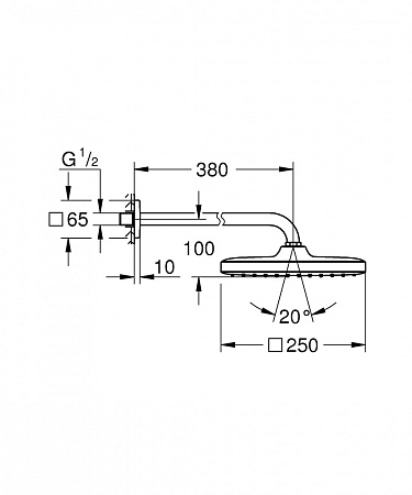 Верхний душ Grohe Tempesta 250 CUBE 26682000 хром