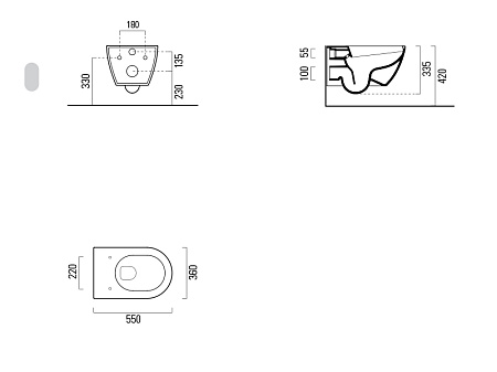 Чаша для унитаза подвесного GSI Pura 881517