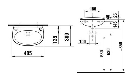 Раковина Jika Lyra 8152710001069 40,5x30x14,5 R белый