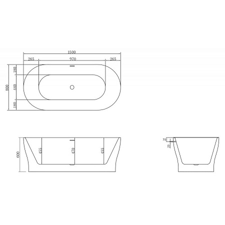 Акриловая ванна BelBagno BB405-1500-800 150x80 белый