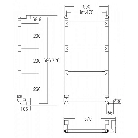 Полотенцесушитель электрический Margaroli Sereno 5824704CRNB хром