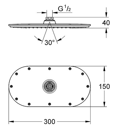 Верхний душ Grohe Rainshower Veris 300 27471000
