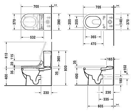 Чаша для унитаза-компакта Duravit Starck 3 2141590000