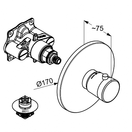 Смеситель Kludi Balance 527298775 для душа, черный матовый/хром