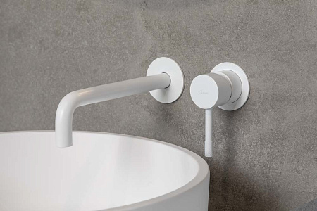 Смеситель Boheme Uno 465-MW для раковины, белый матовый