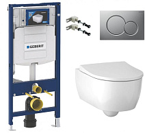Комплект Geberit iCon №5 500.300.JQ.5 инсталляция + унитаз подвесной + крышка-сиденье+Клавиша