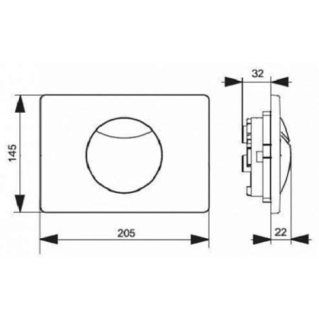 Кнопка смыва Villeroy & Boch ViConnect 92248569 матовый хром