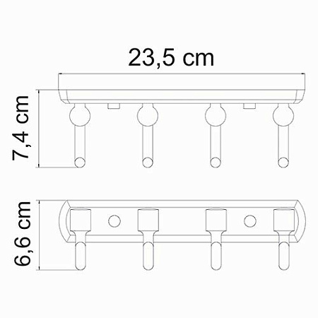 Вешалка на 4 крючка WasserKRAFT Oder K-3074 хром
