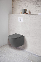 Унитаз подвесной Vincea Globo VT1-14SMA ультратонкое сиденье с системой микролифт, антрацит матовый