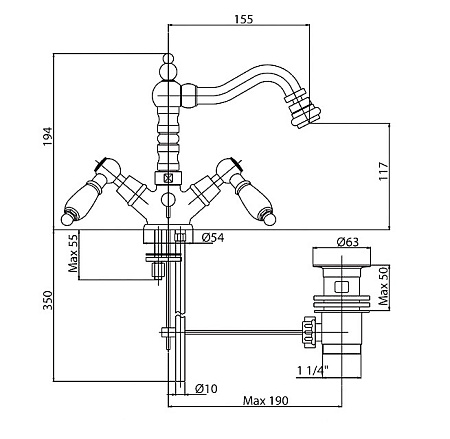 Смеситель Cezares First FIRST-BS2-01-M для биде