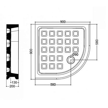 Поддон Kerasan Retro 133901 90 белый