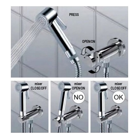 Гигиенический душ со смесителем Bossini Nikita Mixer Set E37008B.022 бронза