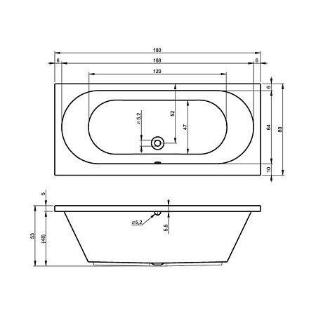 Ванна акриловая Riho Carolina B056001005 180x80