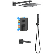 Душевой комплект Aquatek Лира AQ1473MB черный матовый Душевой комплект Aquatek Лира AQ1473MB черный матовый