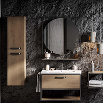 Мебель для ванной Aquaton Лофт Фабрик 1A242401LTDY0 80 с раковиной VICTORIA-N, дуб кантри