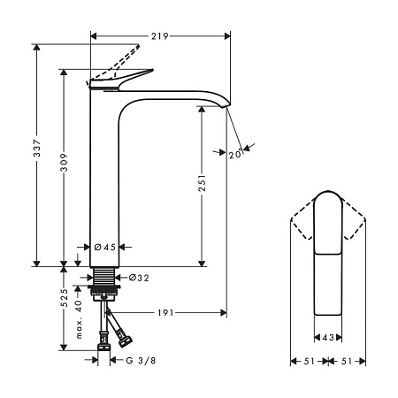 Смеситель Hansgrohe Vivenis 75042700 для раковины, белый матовый