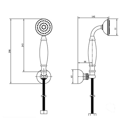 Душевой гарнитур Boheme Imperiale 408-B золото/черный