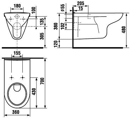 Унитаз подвесной Jika Olymp 8206420000001 удлиненный