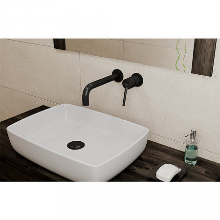 Смеситель Bravat P8461217BW-ENG для раковины, настенный, черный
