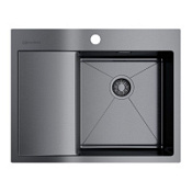 Кухонная мойка Omoikiri Akisame 65-GM-R 65х51 вороненая сталь