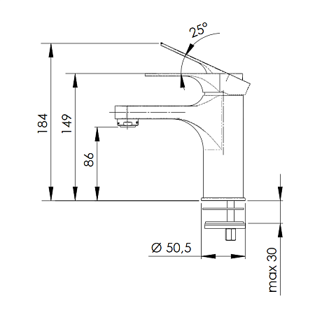 Смеситель Remer Class Line L12 для раковины, хром