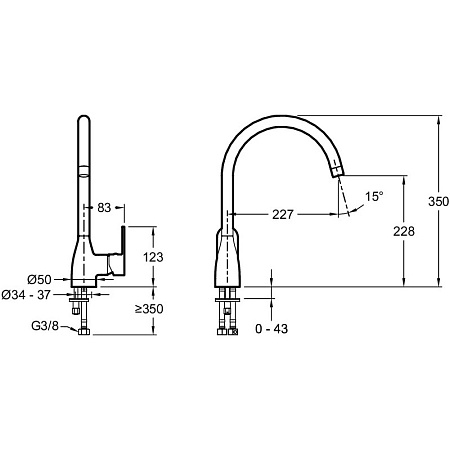 Смеситель Jacob Delafon Marie E21151-CP для кухонной мойки, хром