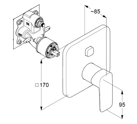 Смеситель Kludi Pure&Style 406590575 для ванны и душа, хром