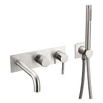 Смеситель Boheme Uno 464-3-NB для ванны с душем, никель брашированный