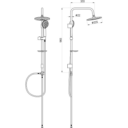 Душевая стойка без смесителя beWash BV0SS6377 хром