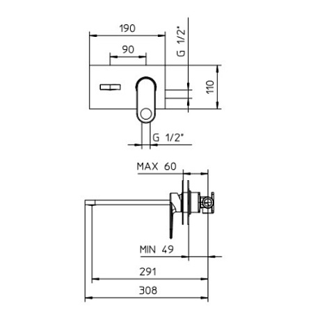 Смеситель Palazzani Wild 08301410 для раковины, встроенный